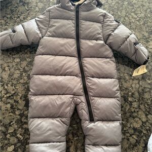 Gray Puffer Snowsuit for